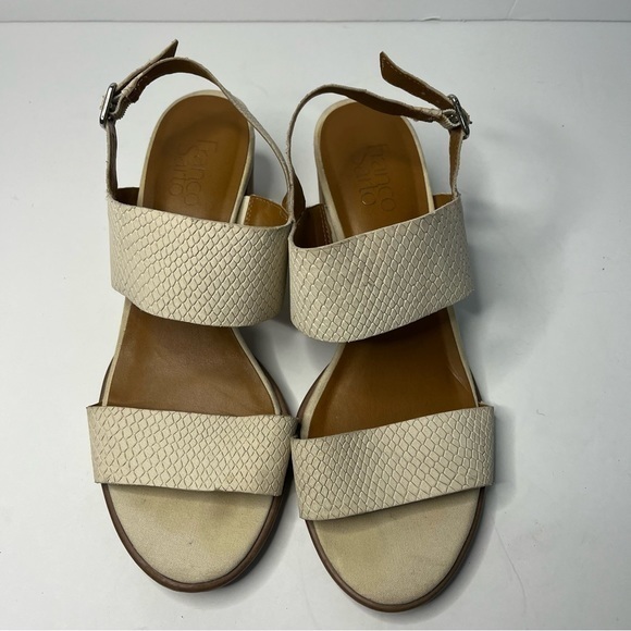 Franco‎ Sarto Animal Snakeskin Chunky Heel Sandal Shoe Adjustable Strap 9 - Picture 2 of 6